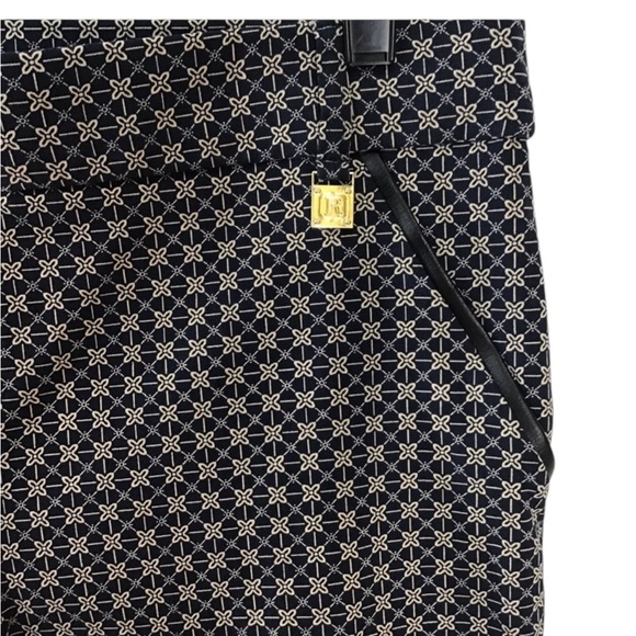 Rafaella Comfort Elastic Waist Pull On Pants Blue Geometric Size 12 - Picture 7 of 7